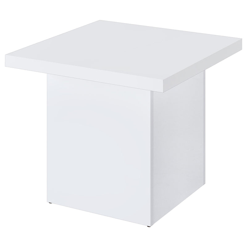  Coaster Furniture Devar 710897 Square Engineered Wood End Table - White High Gloss IMAGE 2