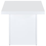  Coaster Furniture Devar 710897 Square Engineered Wood End Table - White High Gloss IMAGE 4