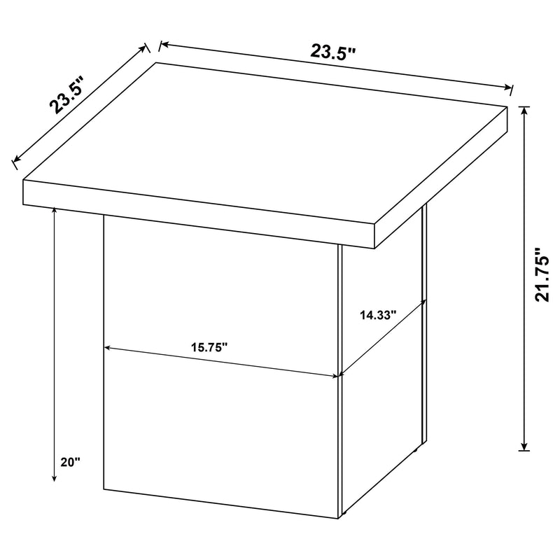  Coaster Furniture Devar 710897 Square Engineered Wood End Table - White High Gloss IMAGE 5
