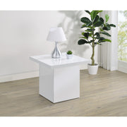  Coaster Furniture Devar 710897 Square Engineered Wood End Table - White High Gloss IMAGE 6