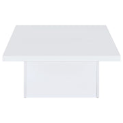  Coaster Furniture Devar 710898 Square Engineered Wood Coffee Table - White High Gloss IMAGE 4