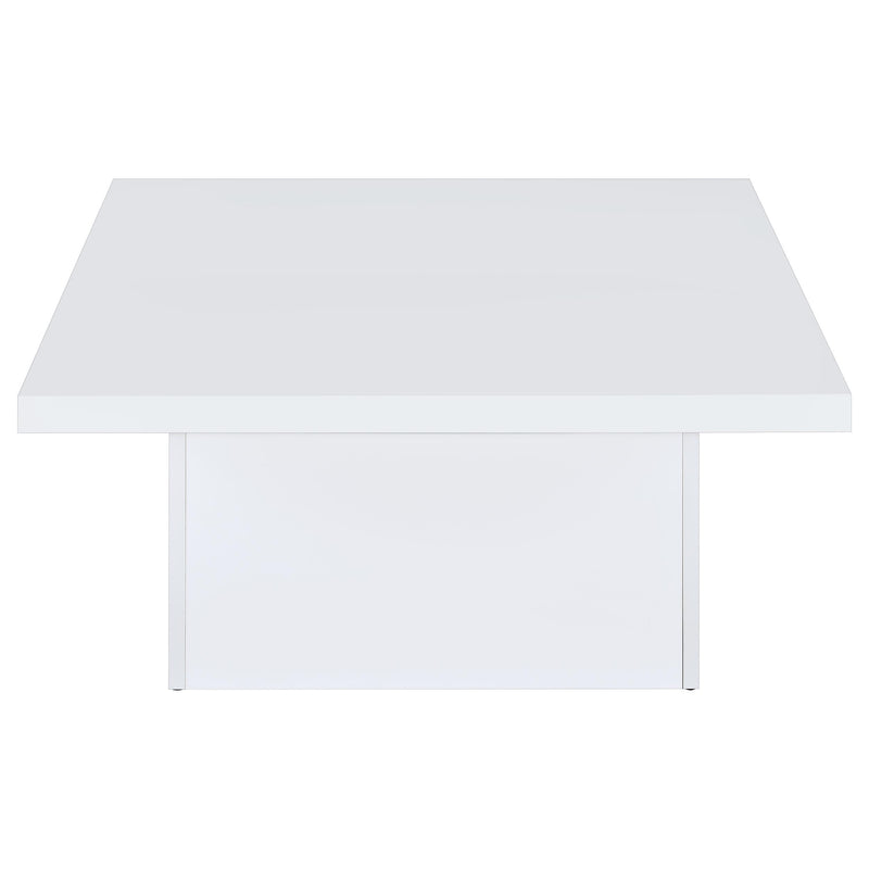  Coaster Furniture Devar 710898 Square Engineered Wood Coffee Table - White High Gloss IMAGE 4