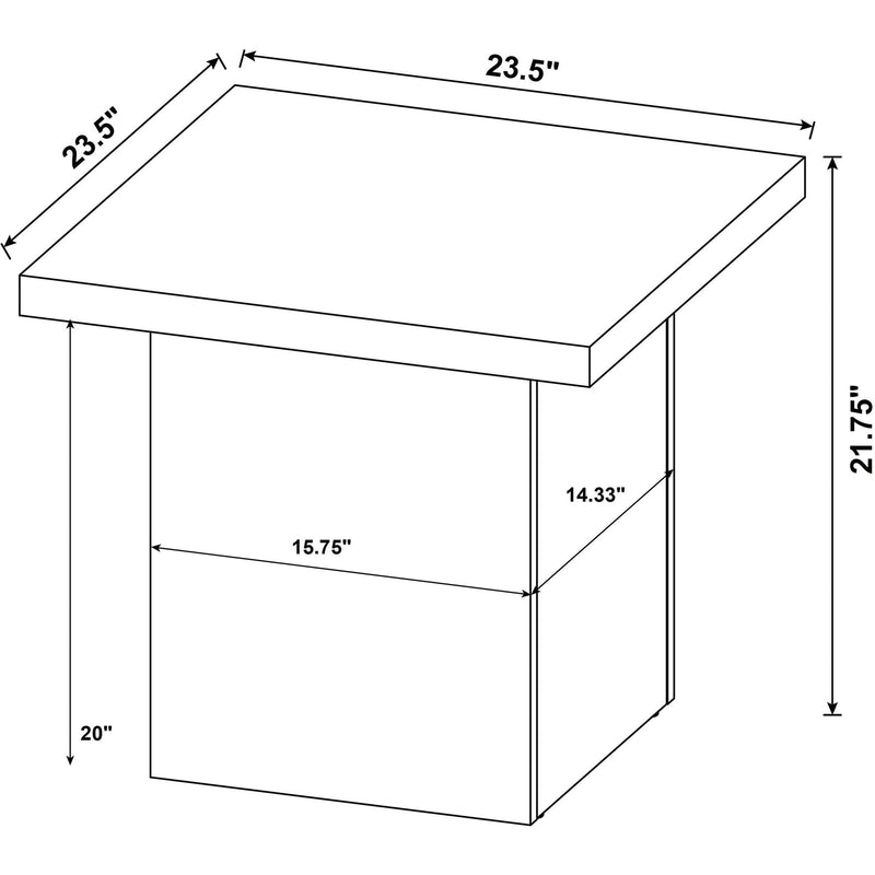  Coaster Furniture Devar 710898-S2 2-piece Square Coffee End Table Set - White High Gloss IMAGE 14