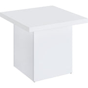  Coaster Furniture Devar 710898-S3 3-piece Square Coffee End Table Set - White High Gloss IMAGE 3