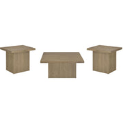  Coaster Furniture Devar 710918-S3 3-piece Square Cocktail Coffee End Table Set - Latte IMAGE 1