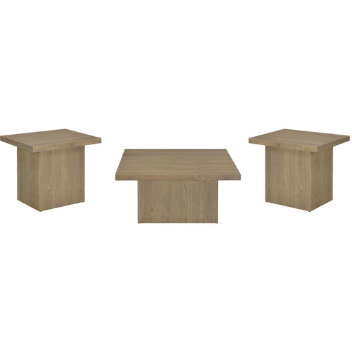 Coaster Furniture Devar 710918-S3 3-piece Square Cocktail Coffee End Table Set - Latte IMAGE 1