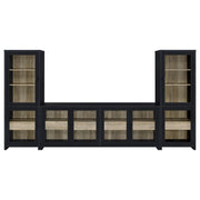  Coaster Furniture Denison 720223-SET 3-piece Entertainment Center 79-inch TV Stand - Black IMAGE 1