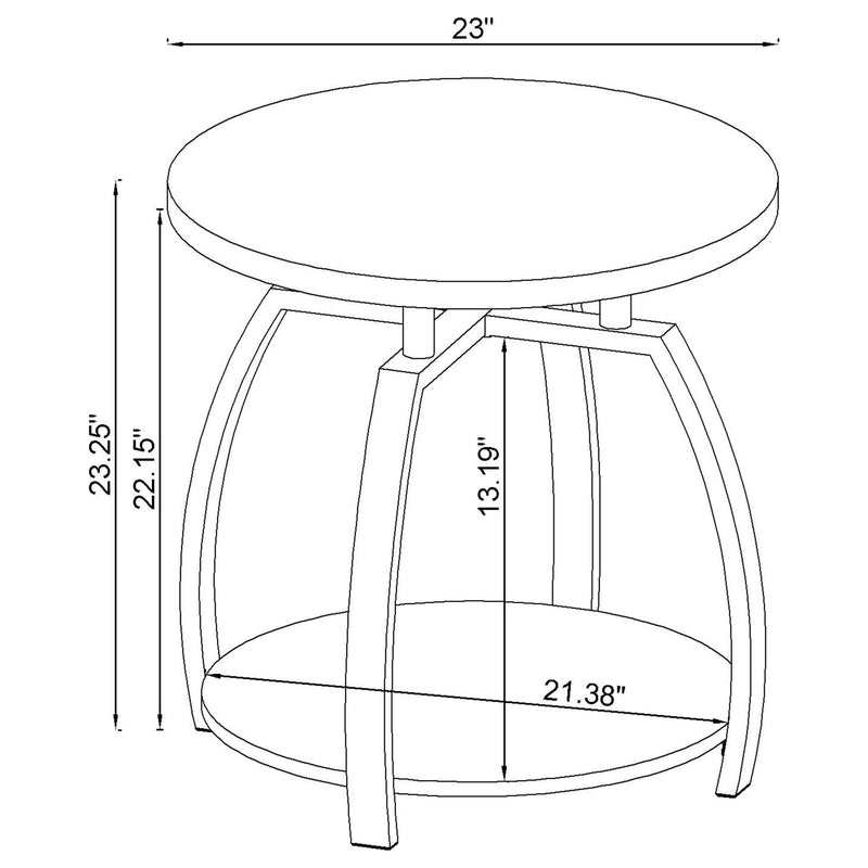  Coaster Furniture Dacre 720317 Round Engineered Wood Top End Table - Greige IMAGE 10