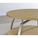  Coaster Furniture Dacre 720318 Round Engineered Wood Top Coffee Table - Greige IMAGE 5