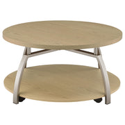  Coaster Furniture Dacre 720318 Round Engineered Wood Top Coffee Table - Greige IMAGE 7