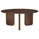  Coaster Furniture Dale 721998-S3 3-piece Solid Wood Coffee and End Table Set - Brown IMAGE 3