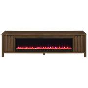  Coaster Furniture Carey 722823 79-inch TV Stand Fireplace Media Console - Dark Pine IMAGE 4