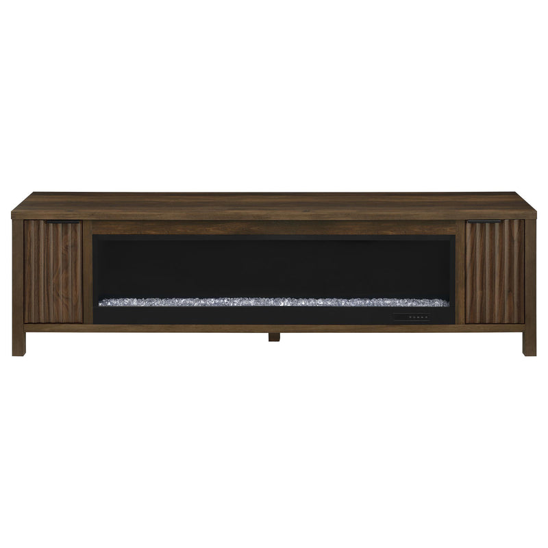  Coaster Furniture Carey 722823 79-inch TV Stand Fireplace Media Console - Dark Pine IMAGE 6