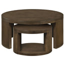  Coaster Furniture Sweeney 722830 2-piece Round Wood Occasional Nesting Table Set - Dark Walnut IMAGE 9