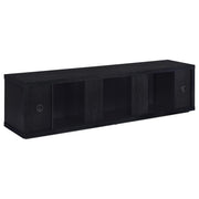  Coaster Furniture Deiter 722833 79-inch TV Stand Fireplace Media Console - Black IMAGE 4
