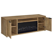  Coaster Furniture Fuller 722852 60-inch 2-door TV Stand Fireplace Media Console - Mango IMAGE 5