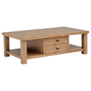 Coaster Furniture Beasley 723328 2-Drawer Wood Coffee Table - Golden Oak IMAGE 2