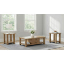  Coaster Furniture Beasley 723328-S3 3-Piece Wood Coffee Table Set - Golden Oak IMAGE 2