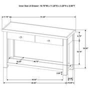  Coaster Furniture Beasley 723329 2-Drawer Wood Console Table - Golden Oak IMAGE 9
