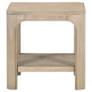  Coaster Furniture Solano 723487 Square Wood End Table with Shelf - Weathered Mango IMAGE 2