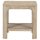  Coaster Furniture Solano 723487 Square Wood End Table with Shelf - Weathered Mango IMAGE 3