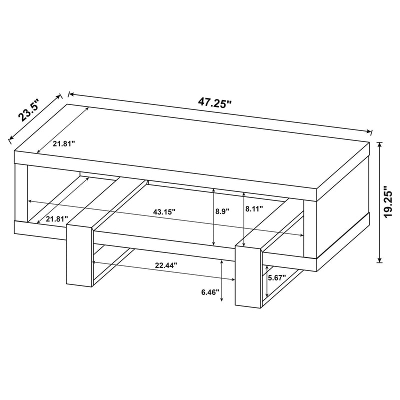  Coaster Furniture Dinard 723688 Engineered Wood Coffee Table - Latte IMAGE 8