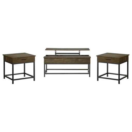  Coaster Furniture Byers 723778-S3 3-piece Lift Top Coffee and End Table Set - Brown Oak IMAGE 1
