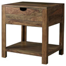  Coaster Furniture Esther 723887 1-drawer Solid Wood End Table - Natural Sheesham IMAGE 1