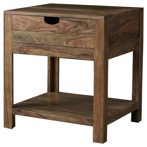  Coaster Furniture Esther 723887 1-drawer Solid Wood End Table - Natural Sheesham IMAGE 1