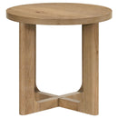  Coaster Furniture Kessler 735987 Round Sculptural Wood End Table - Light Oak IMAGE 7