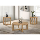  Coaster Furniture Kessler 735987 Round Sculptural Wood End Table - Light Oak IMAGE 9