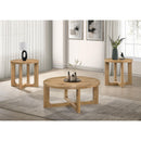  Coaster Furniture Kessler 735988 Round Sculptural Wood Coffee Table - Light Oak IMAGE 9