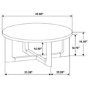  Coaster Furniture Kessler 735988-S2 2-piece Round Sculptural Wood Coffee Table Set - Light Oak IMAGE 14