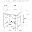  Coaster Furniture Marcelo 736067 Wood End Table with Drawer and Shelf - Coffee IMAGE 12