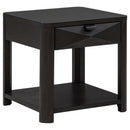  Coaster Furniture Marcelo 736067 Wood End Table with Drawer and Shelf - Coffee IMAGE 1