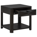  Coaster Furniture Marcelo 736067 Wood End Table with Drawer and Shelf - Coffee IMAGE 9
