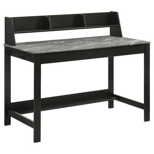  Coaster Furniture Besler 801076 47-inch SmartTop Writing Desk with Shelf - Grey Stone/Black IMAGE 1