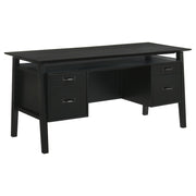  Coaster Furniture Goodson 801586 64-inch 4-Drawer Double Pedestal Computer Desk - Black IMAGE 1