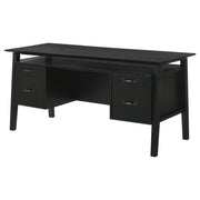 Coaster Furniture Goodson 801586 64-inch 4-Drawer Double Pedestal Computer Desk - Black IMAGE 4