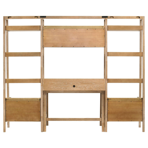  Coaster Furniture Fabian 802041-SET 4-piece Computer Desk and Bookshelf Set  - Distressed Light Brown IMAGE 2