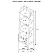  Coaster Furniture Fabian 802043 2-piece 3-shelf Bookshelf with Drawer  - Distressed Light Brown IMAGE 8