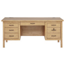  Coaster Furniture Vermes 802062 66-inch 7-drawer Computer Desk with Power Outlet - Light Ash IMAGE 3