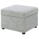  Coaster Furniture Winter 904138 Upholstered Hydraulic Lift Top Storage Ottoman - Grey IMAGE 3