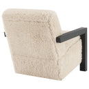  Coaster Furniture Fitzroy 907533 Faux Fur Upholstered Chair Solid Wood Arms - Latte IMAGE 7