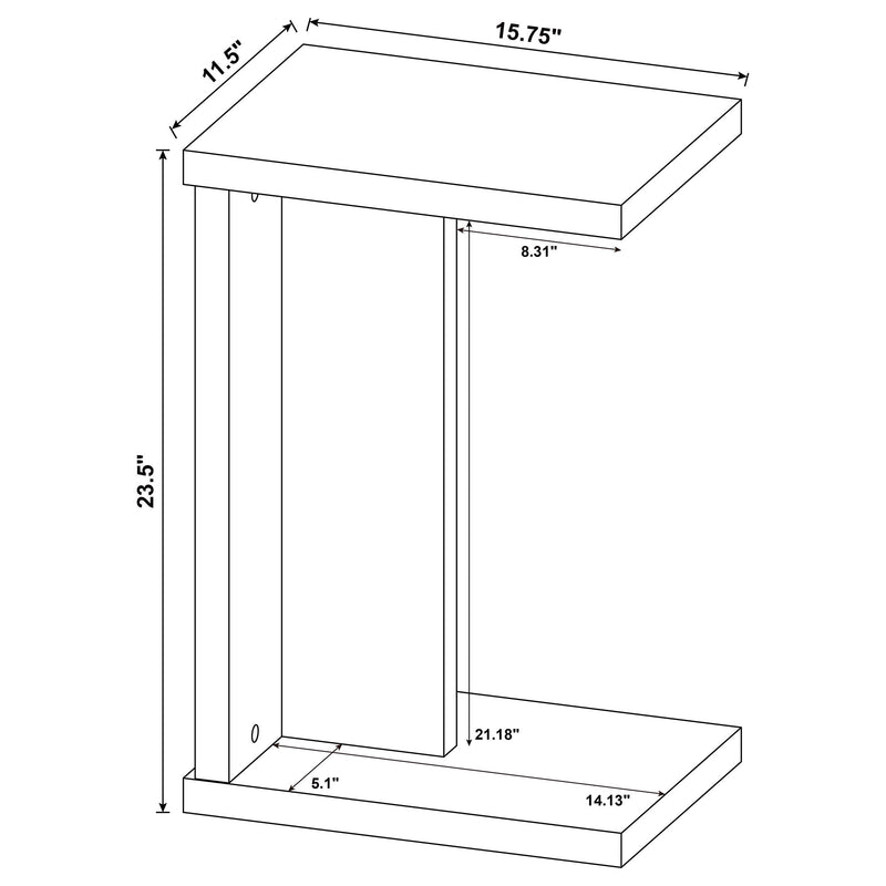  Coaster Furniture Clower 930275 Engineered Wood C-Shaped Sofa Side Table - Light Oak IMAGE 10
