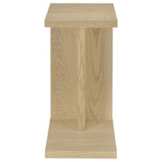  Coaster Furniture Clower 930275 Engineered Wood C-Shaped Sofa Side Table - Light Oak IMAGE 8