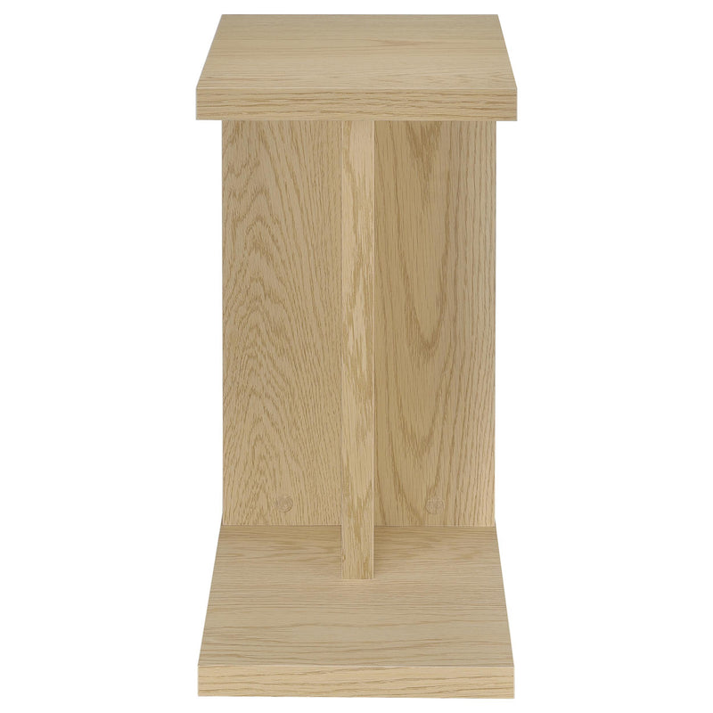  Coaster Furniture Clower 930275 Engineered Wood C-Shaped Sofa Side Table - Light Oak IMAGE 8
