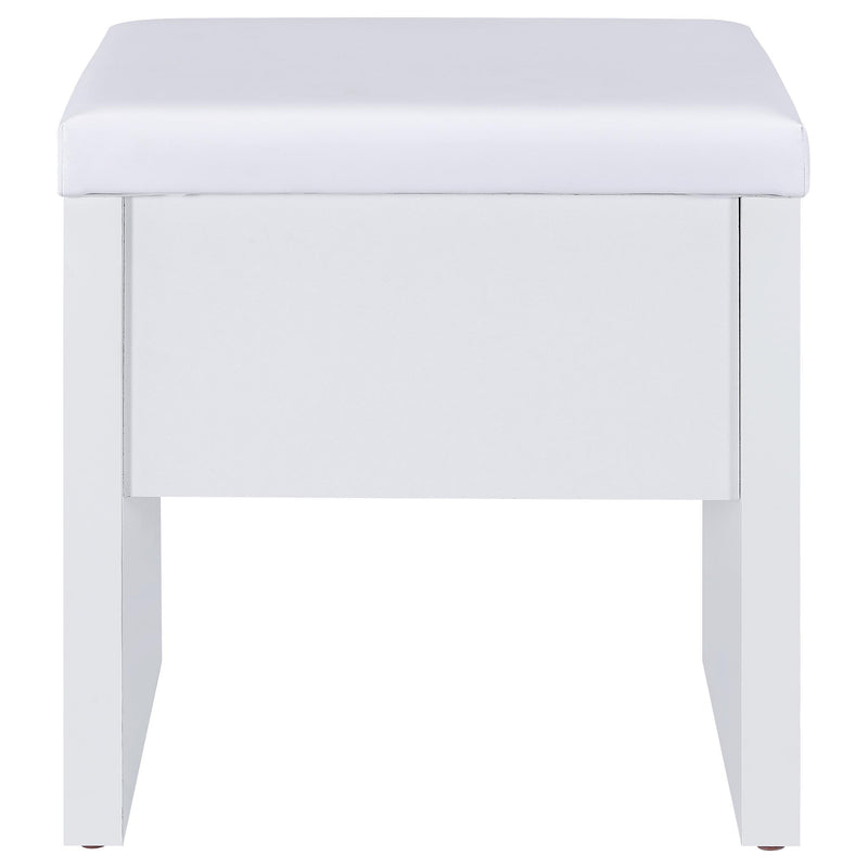  Coaster Furniture Bunbury 930280 Makeup Vanity Table Set Storage Mirror and Stool - White IMAGE 11