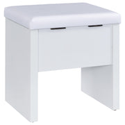  Coaster Furniture Bunbury 930280 Makeup Vanity Table Set Storage Mirror and Stool - White IMAGE 14