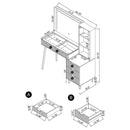 Coaster Furniture Souza 930283 5-Drawer Makeup Vanity Table With LED Mirror - Mango IMAGE 15